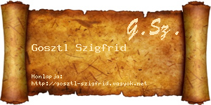 Gosztl Szigfrid névjegykártya